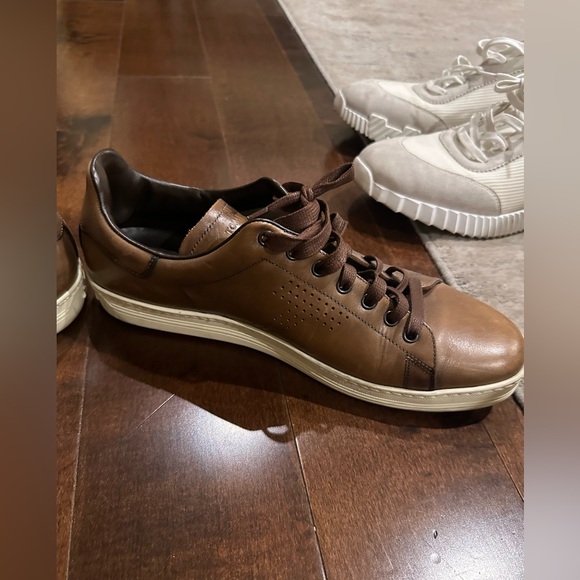 Tom Ford Brown Leather Sneakers sz.12 - Picture 9 of 13